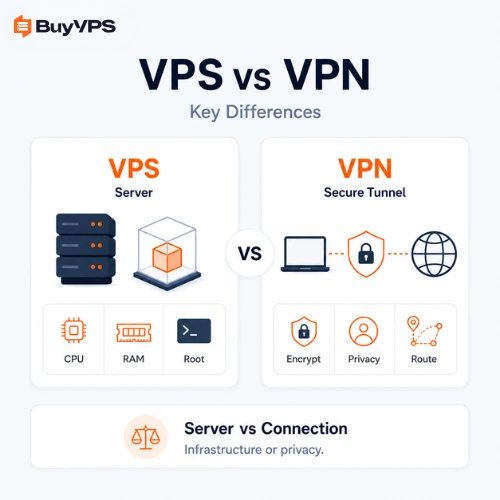 Key Differences Between VPS and VPN at a Glance