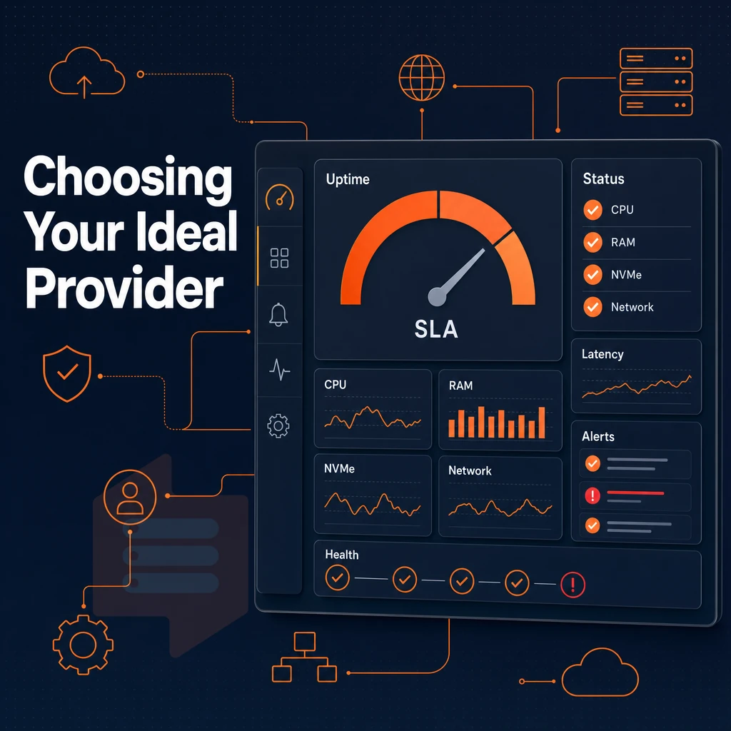 uptime SLA gauge and status dashboard