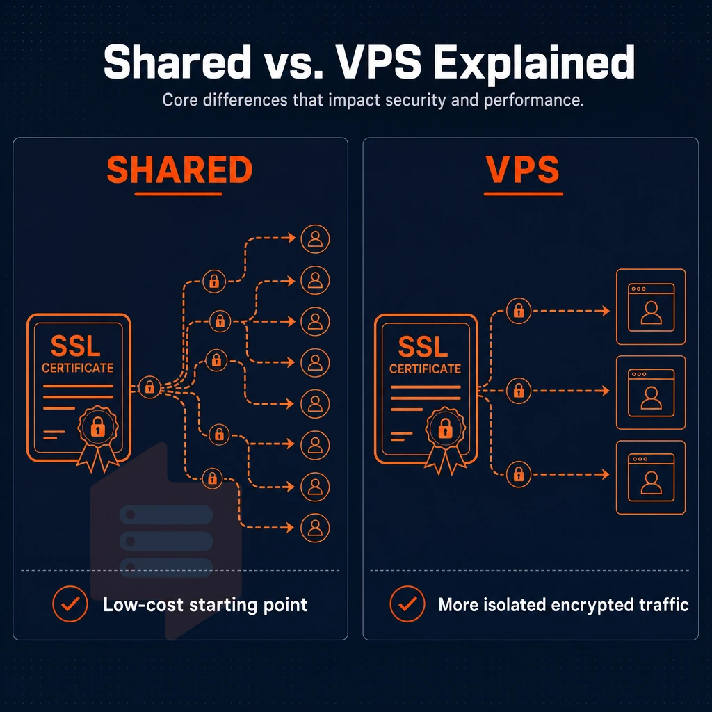 SSL certificate and encrypted connection lines