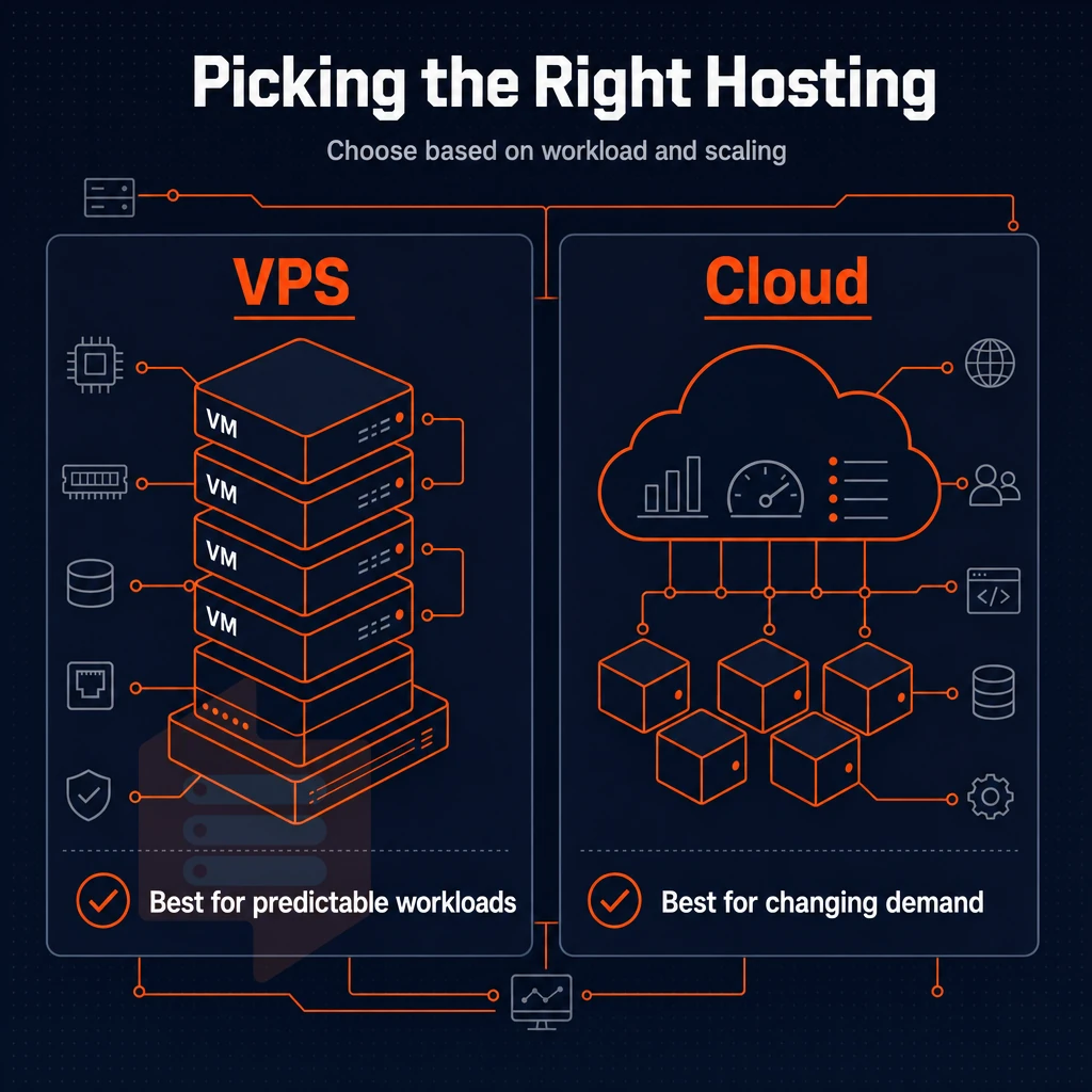 virtual machine stack with cloud connection lines