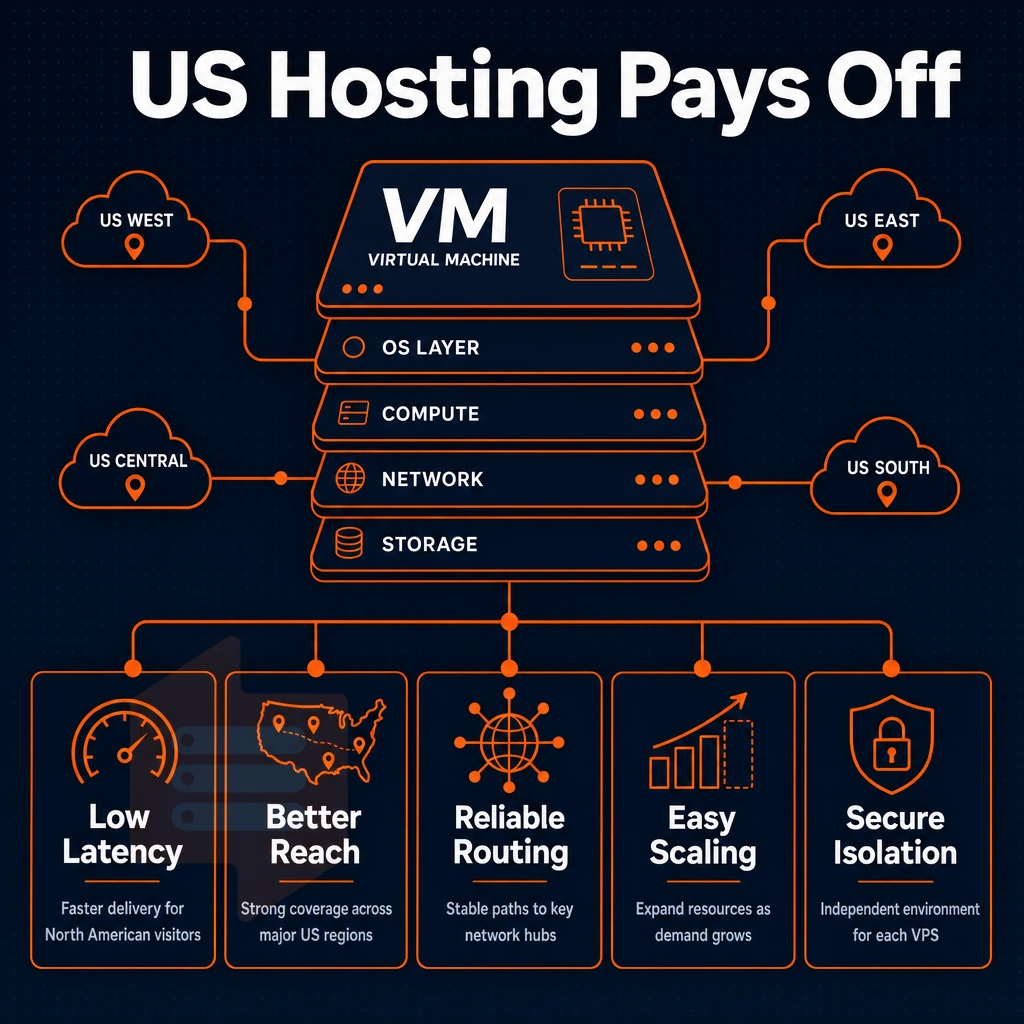 virtual machine stack with cloud connection lines