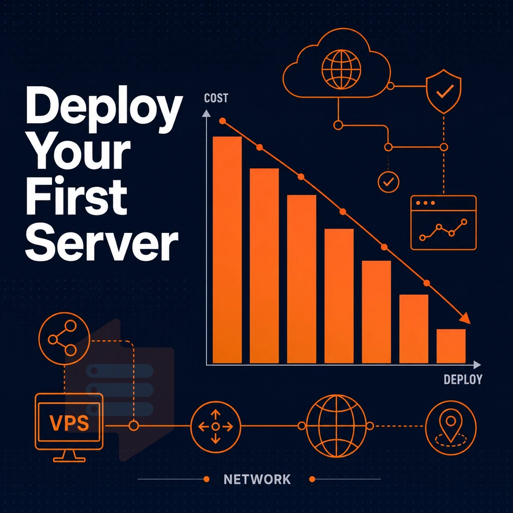 cost reduction chart with network icons