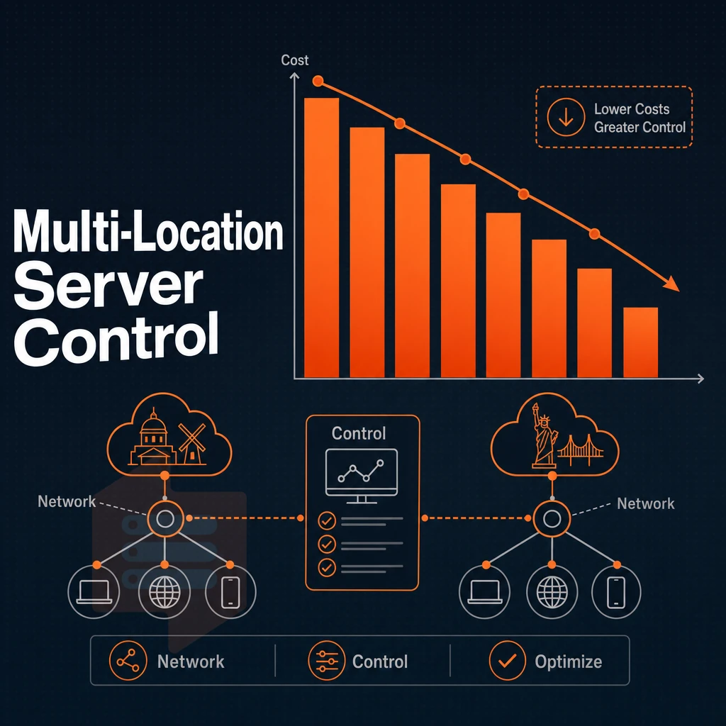 cost reduction chart with network icons