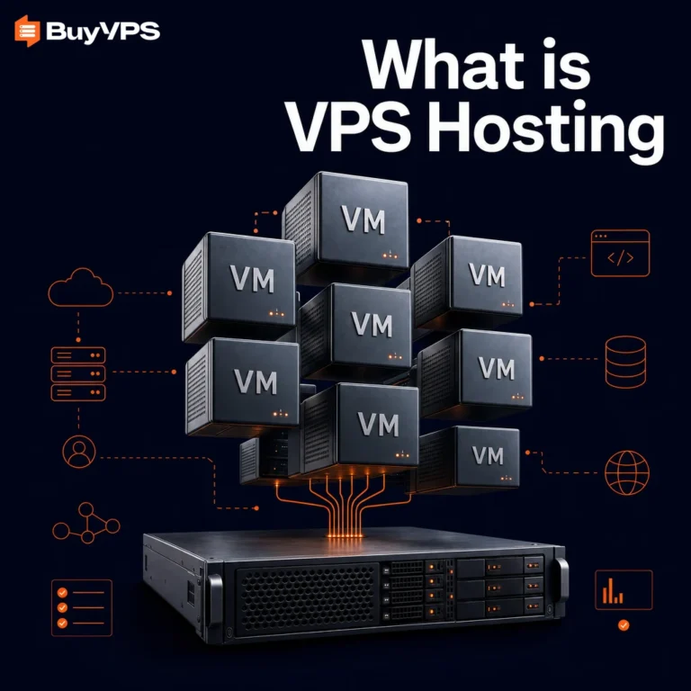 Isometric illustration titled What is VPS Hosting