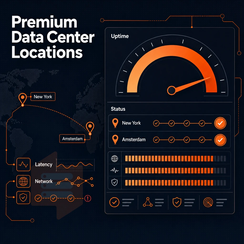 uptime SLA gauge and status dashboard