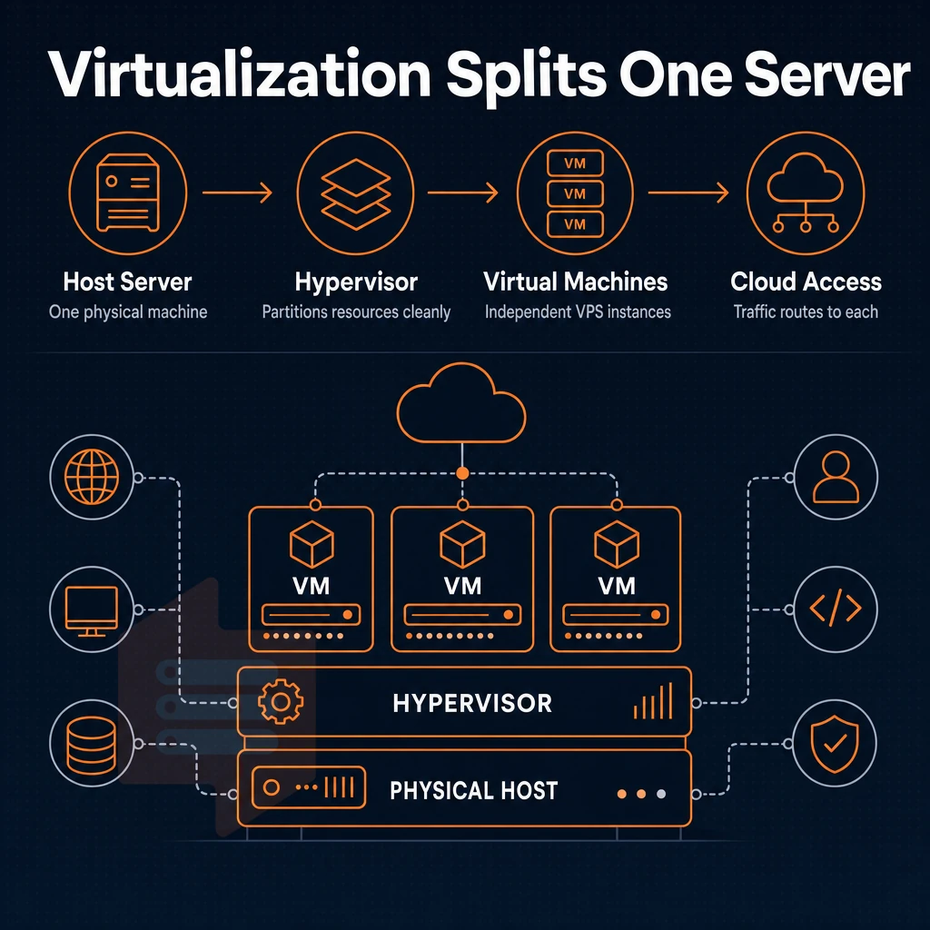 virtual machine stack with cloud connection lines