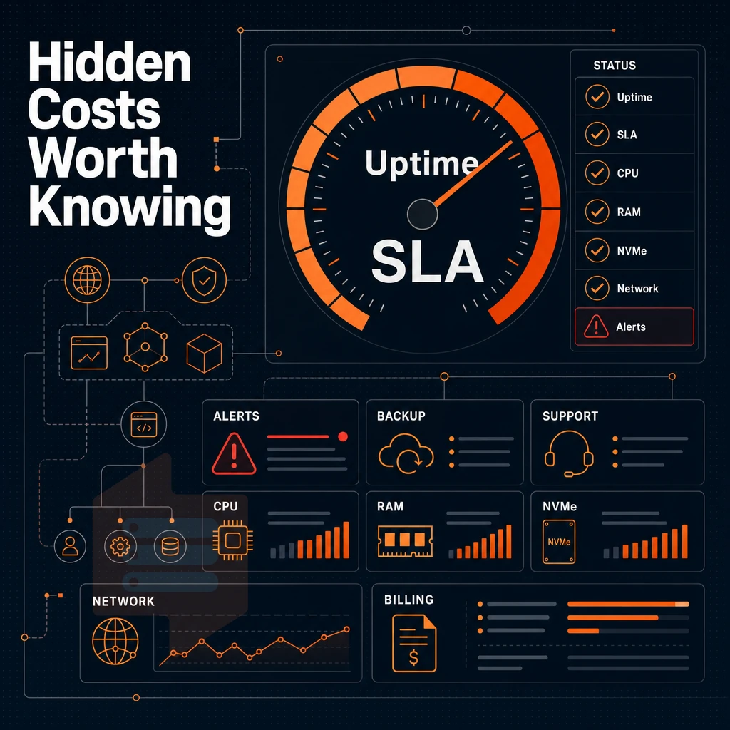 uptime SLA gauge and status dashboard
