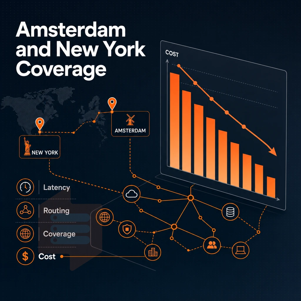 cost reduction chart with network icons