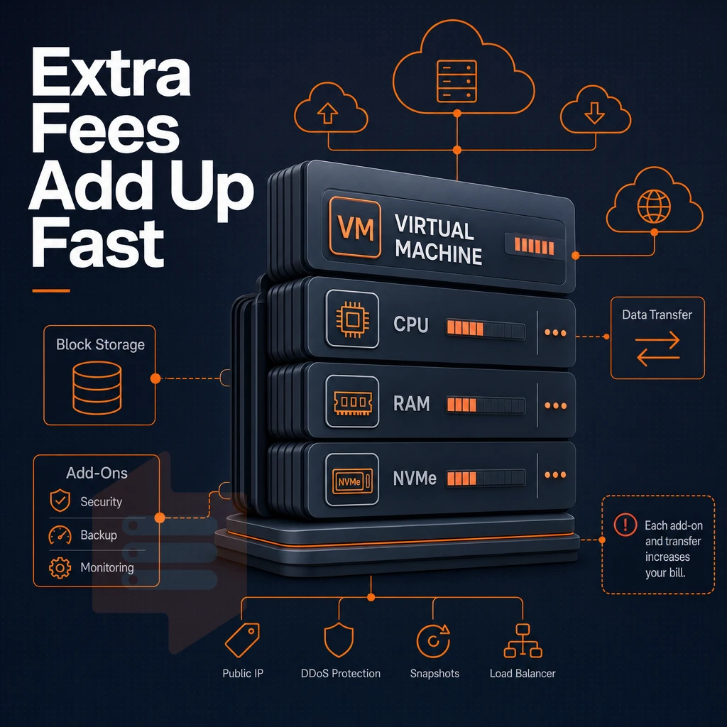 virtual machine stack with cloud connection lines