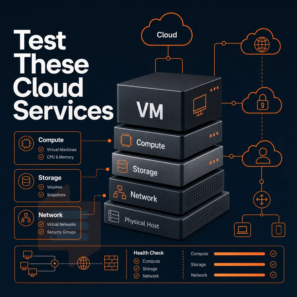 virtual machine stack with cloud connection lines