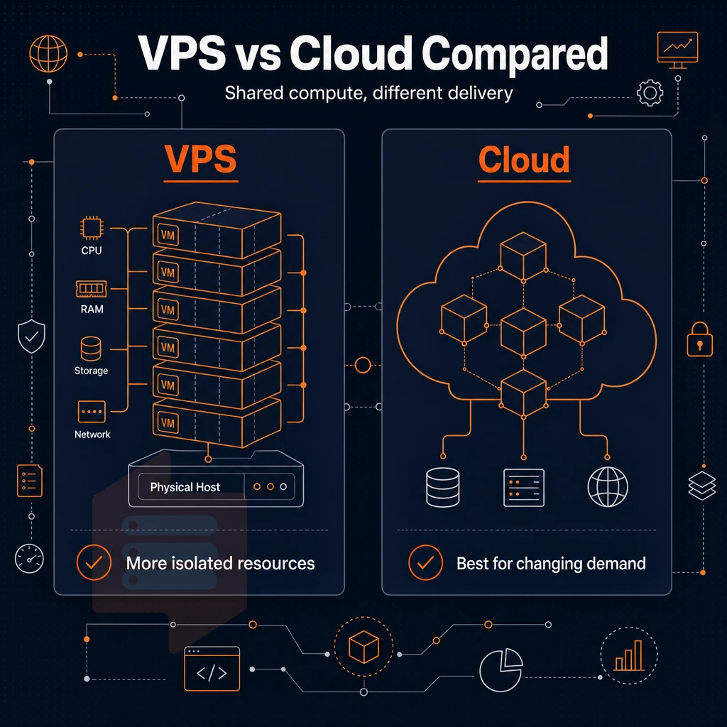 virtual machine stack with cloud connection lines