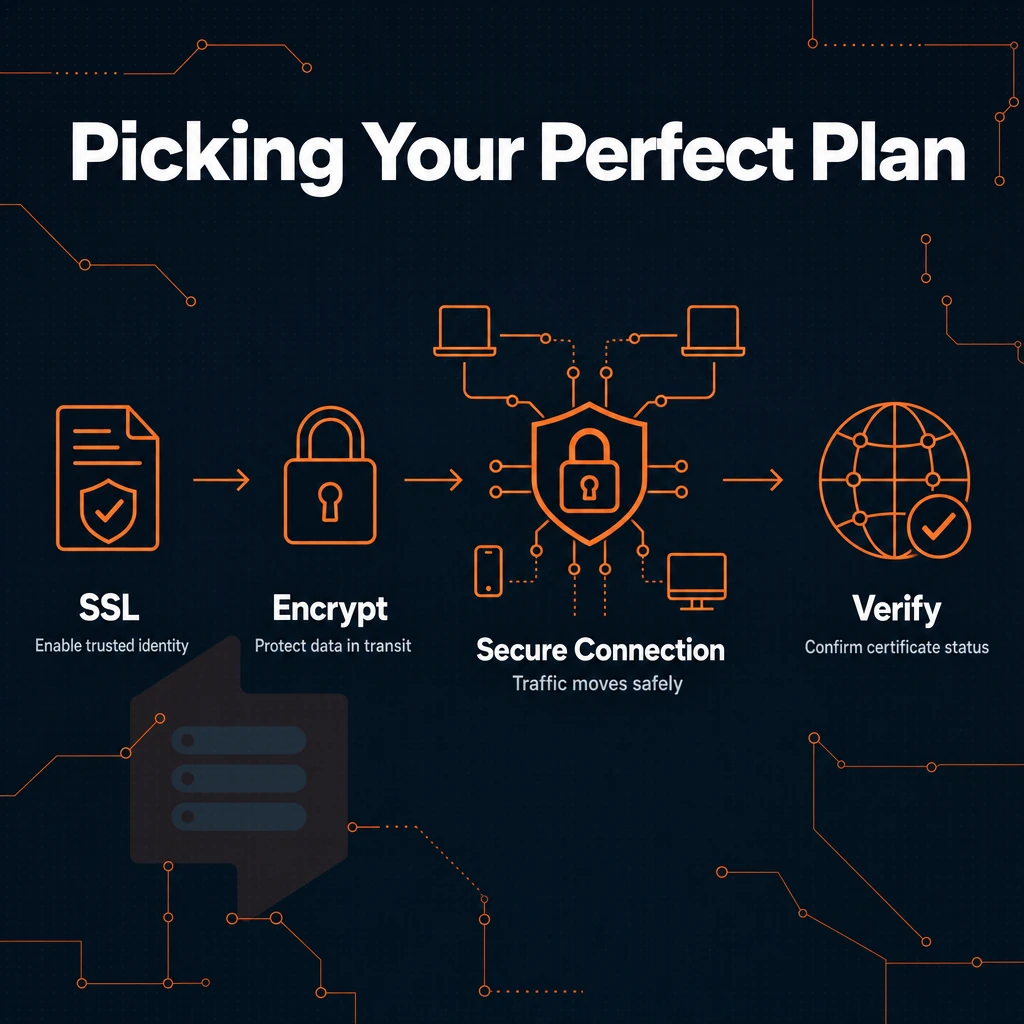 SSL certificate and encrypted connection lines