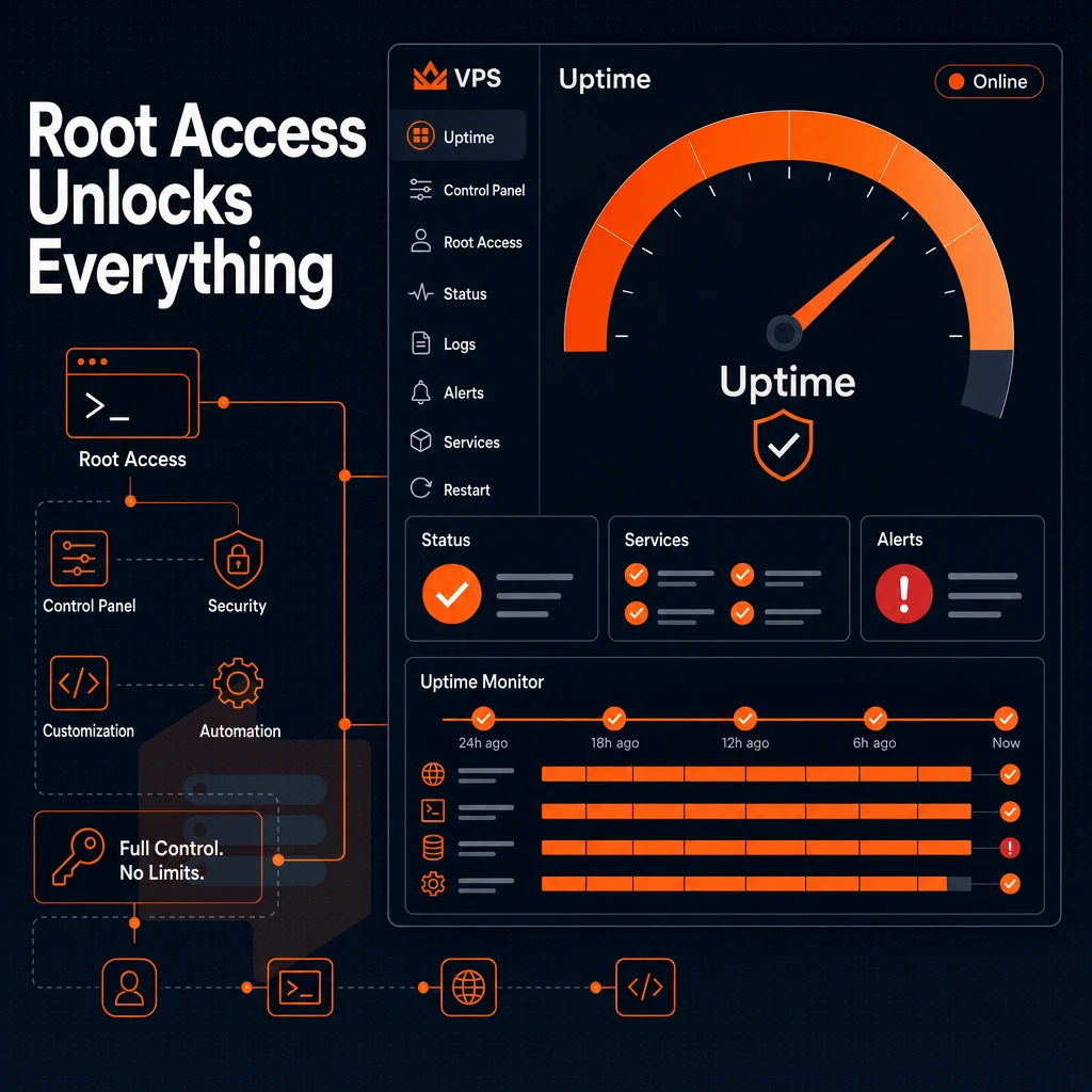 uptime SLA gauge and status dashboard