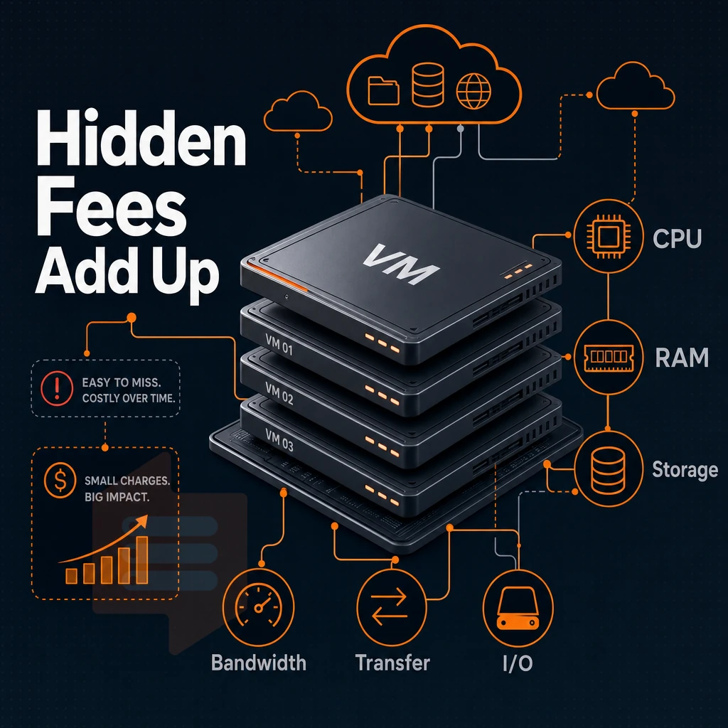 virtual machine stack with cloud connection lines