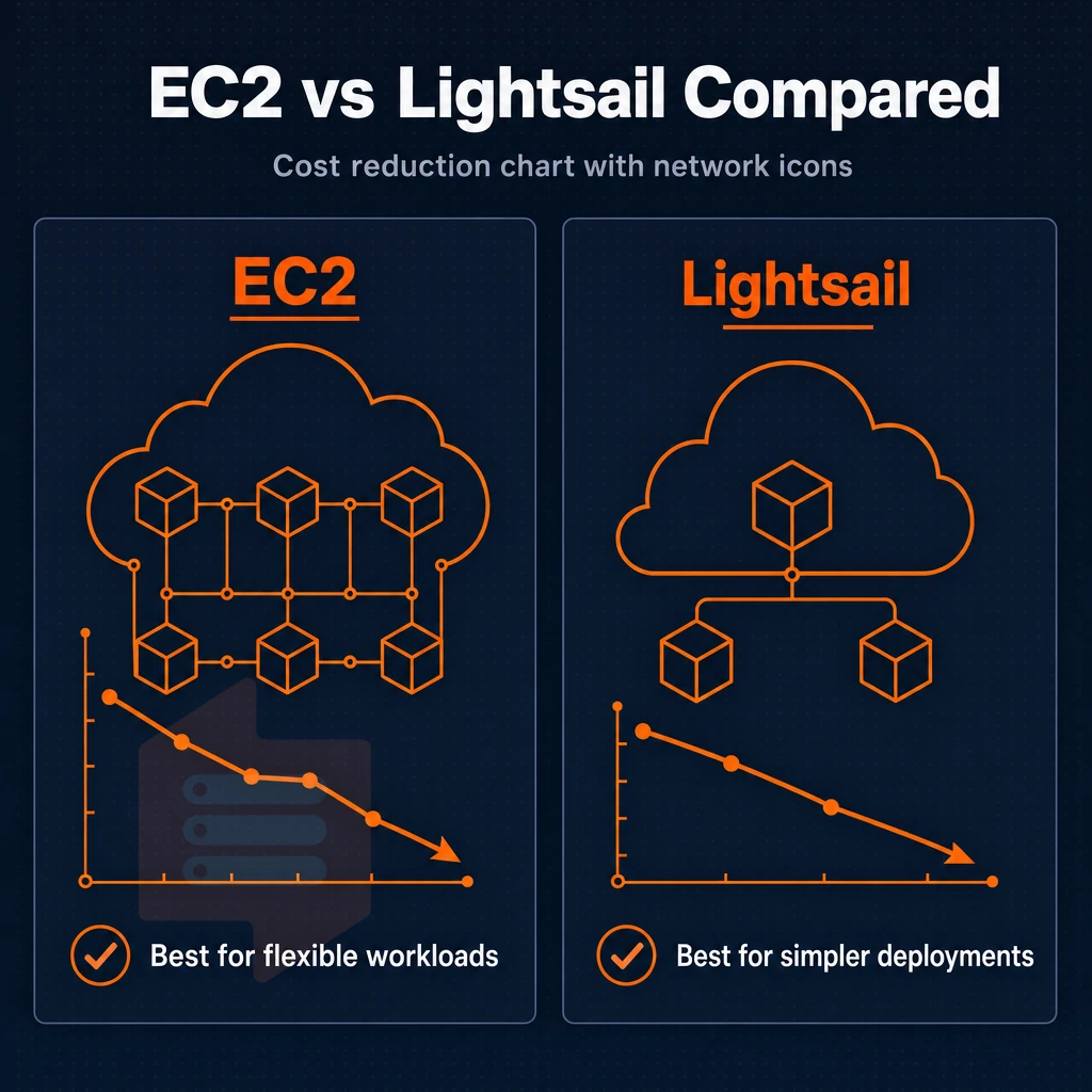 cost reduction chart with network icons