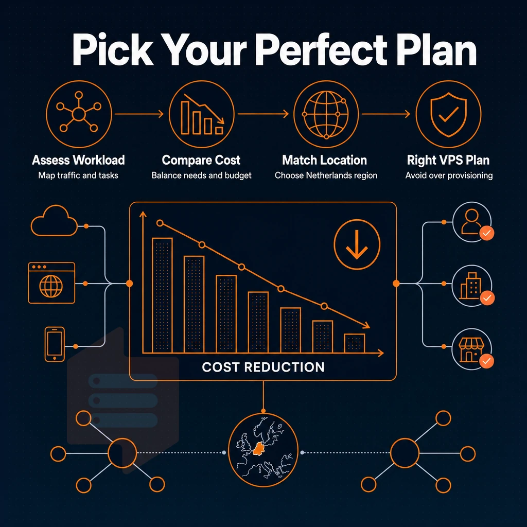 cost reduction chart with network icons