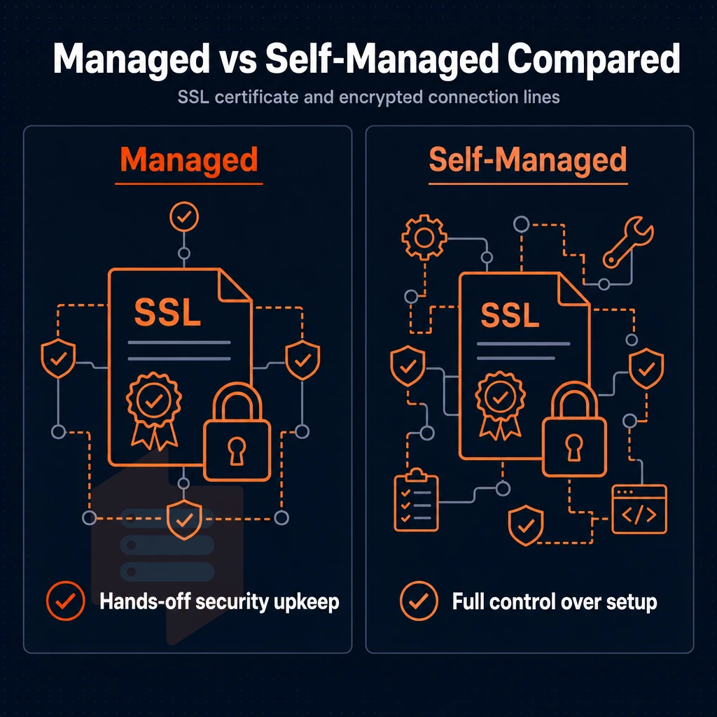 SSL certificate and encrypted connection lines
