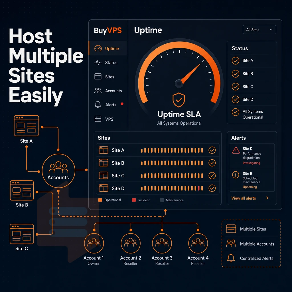 uptime SLA gauge and status dashboard