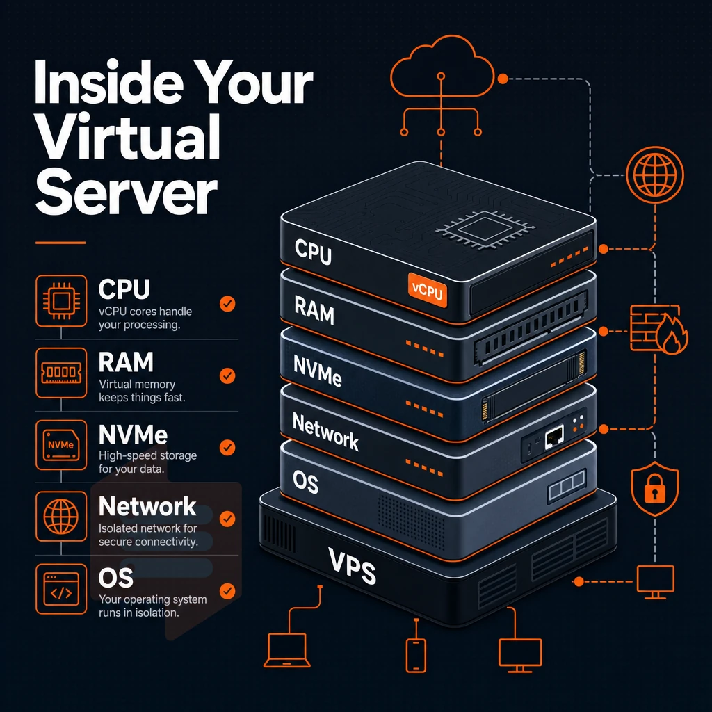 virtual machine stack with cloud connection lines