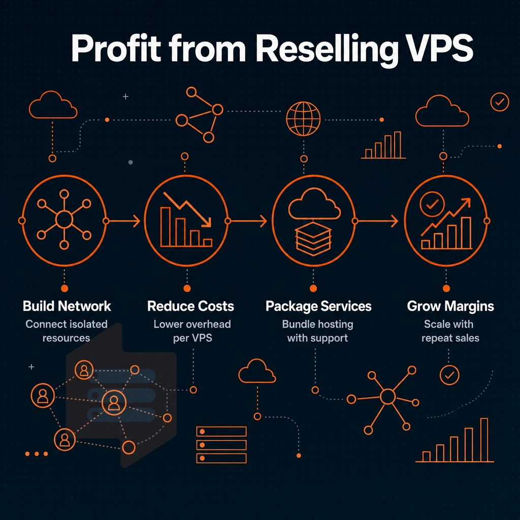 cost reduction chart with network icons