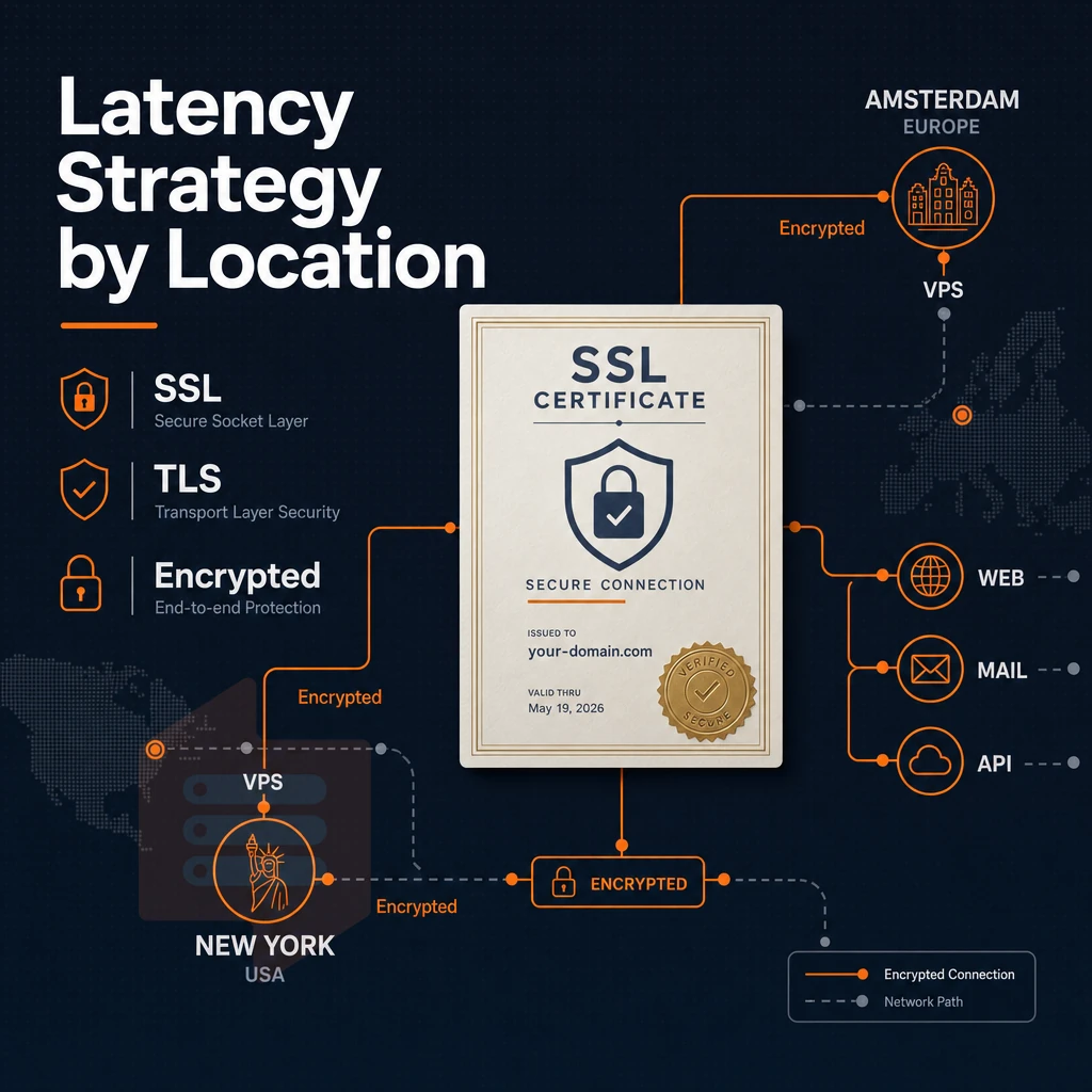 SSL certificate and encrypted connection lines