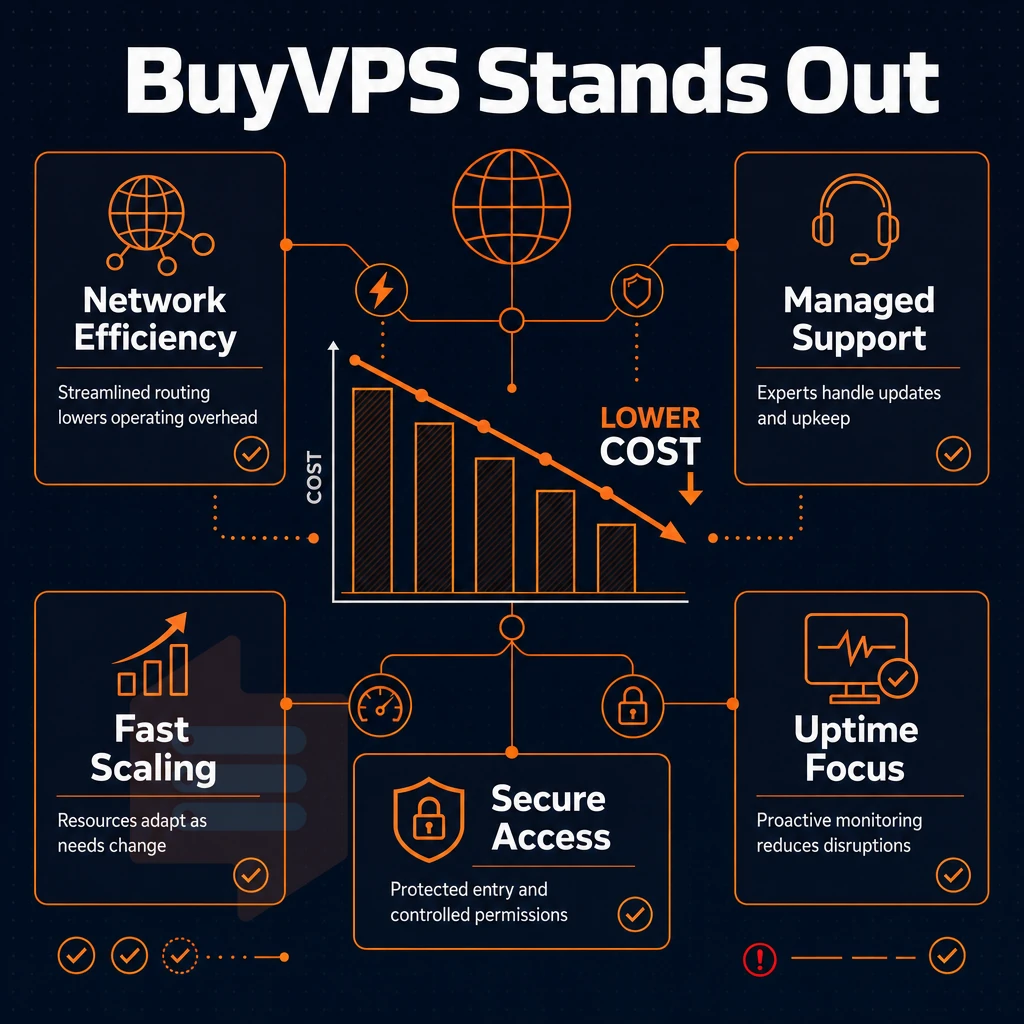 cost reduction chart with network icons