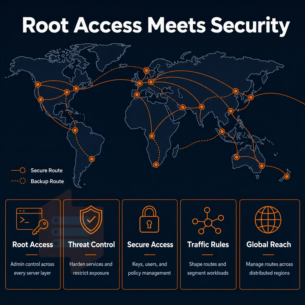 global network map with data flow routes
